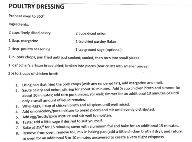 Poultry Dressing